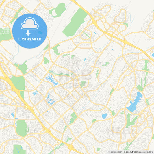 Empty vector map of Lake Forest, California, USA