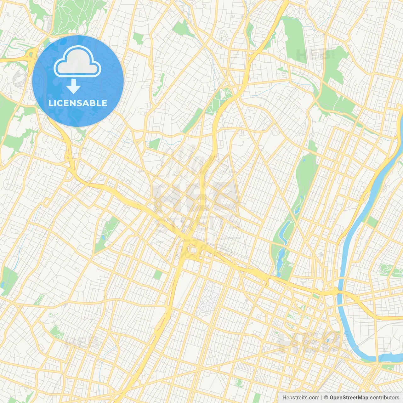 Empty vector map of East Orange, New Jersey, USA