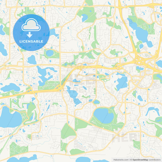 Empty vector map of Eden Prairie, Minnesota, USA