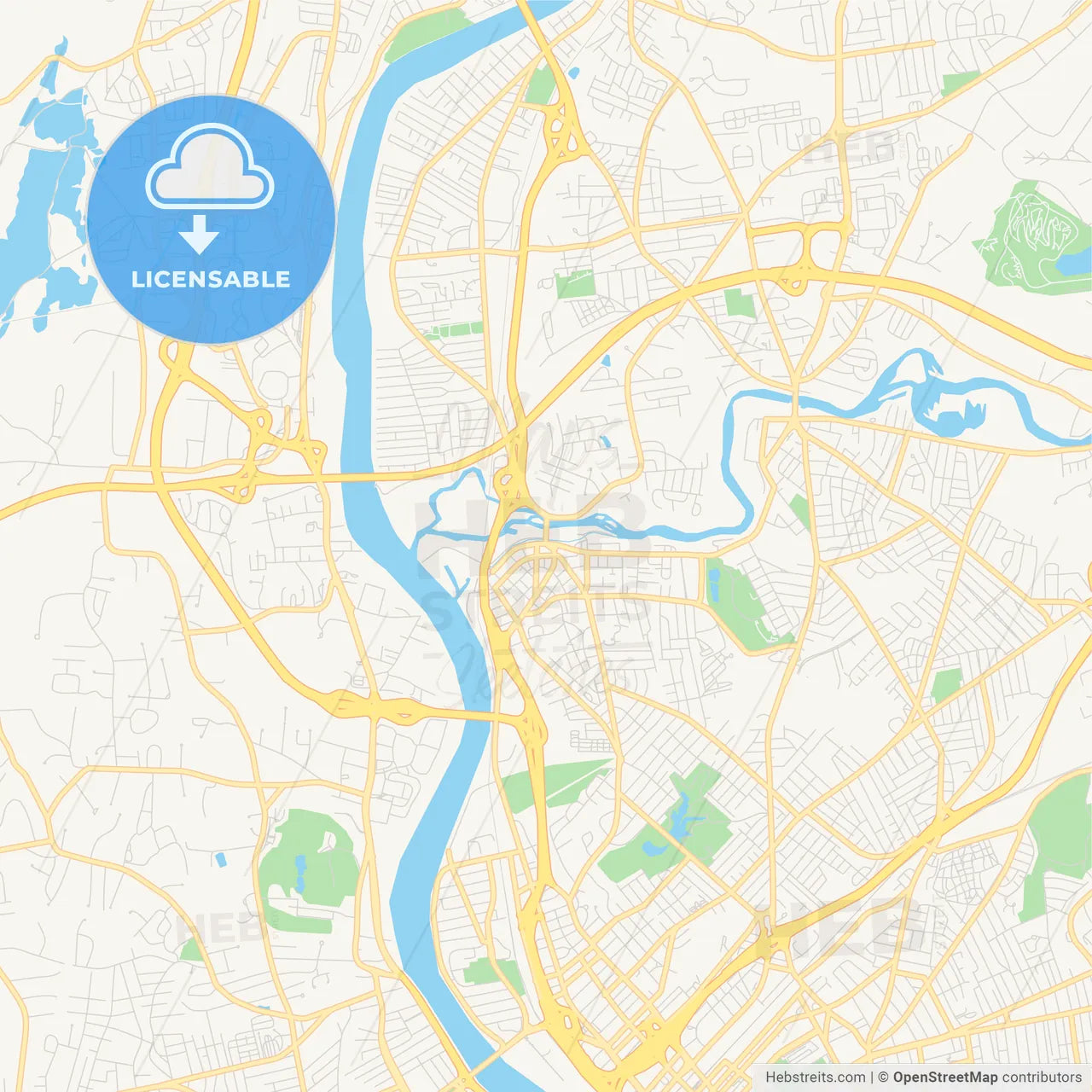 Empty vector map of Chicopee, Massachusetts, USA