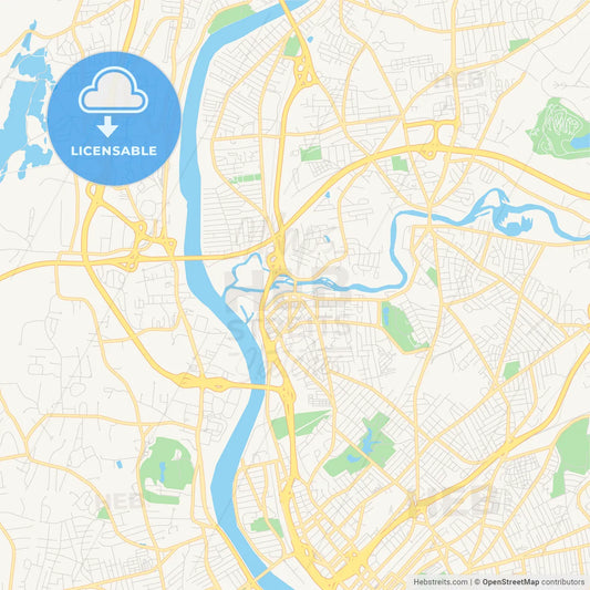 Empty vector map of Chicopee, Massachusetts, USA