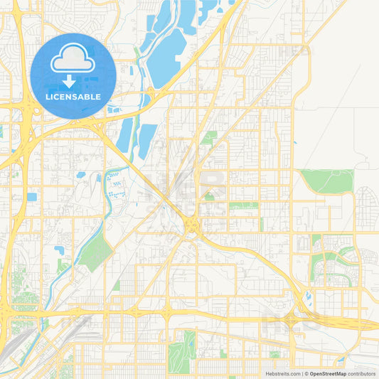 Empty vector map of Commerce City, Colorado, USA