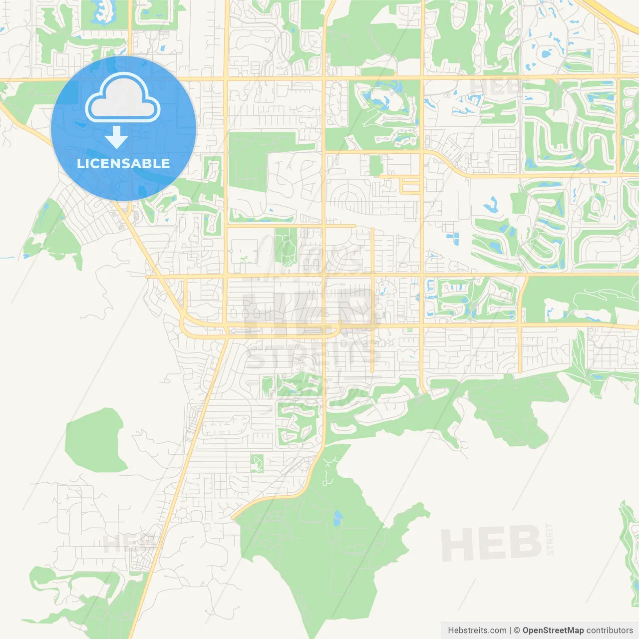 Empty vector map of Palm Desert, California, United States of America