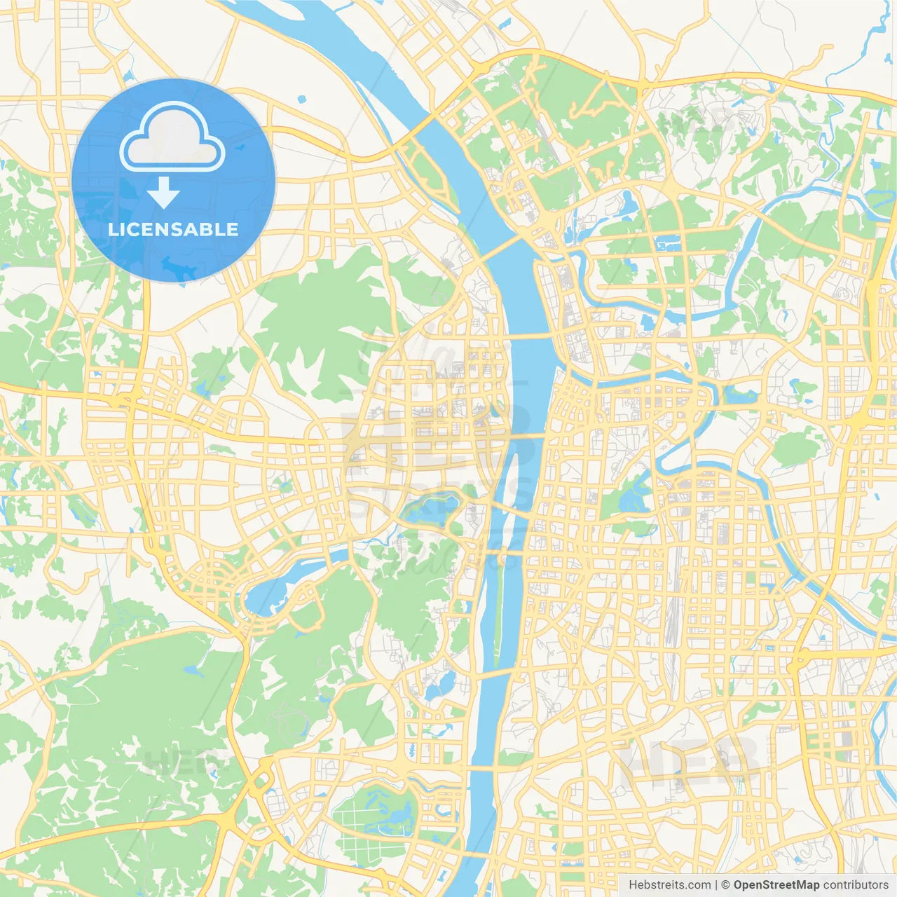 Printable street map of Changsha, China