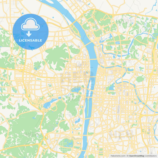 Printable street map of Changsha, China