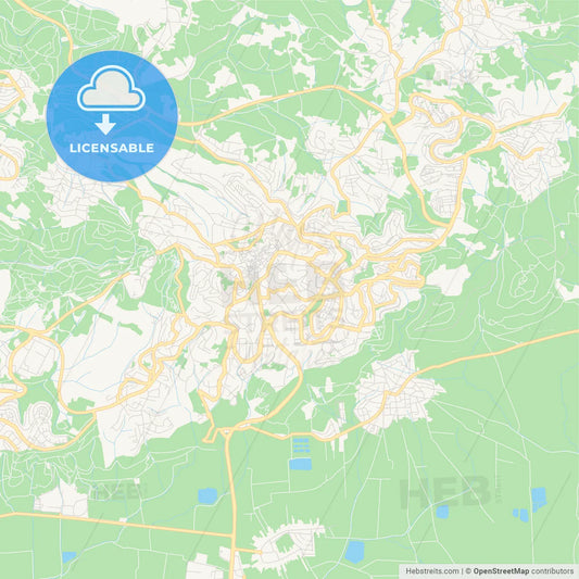 Printable street map of Nazareth, Israel