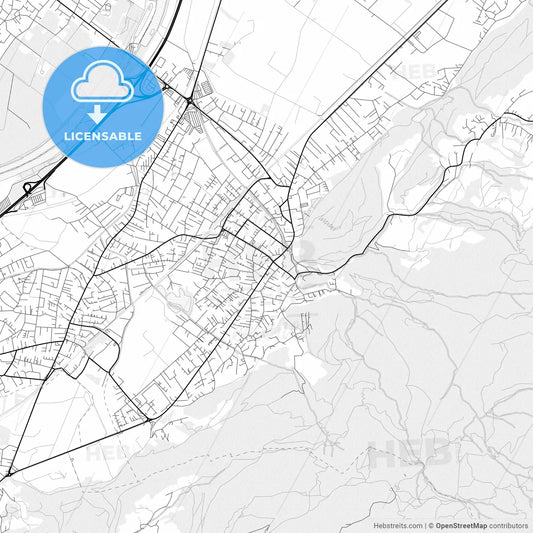 Vector PDF map of Hohenems, Austria