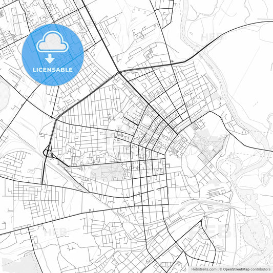 Vector PDF map of Babruysk, Belarus