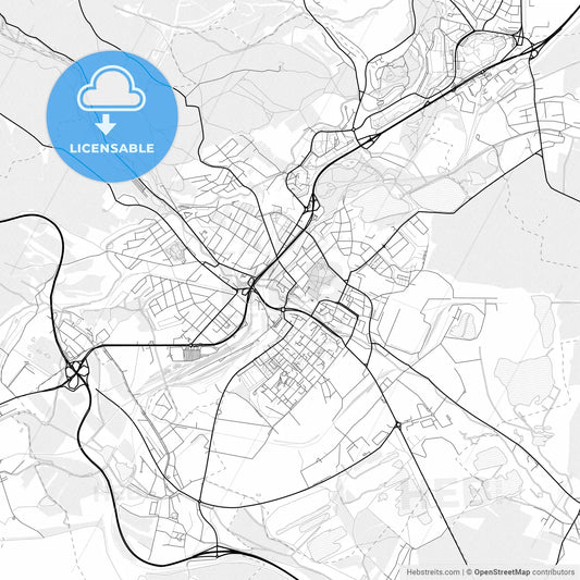 Vector PDF map of Chomutov, Czechia