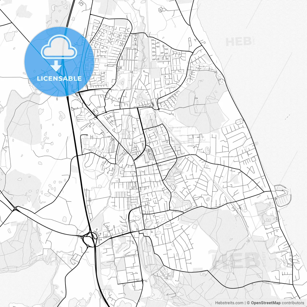 Vector PDF map of Hørsholm, Denmark