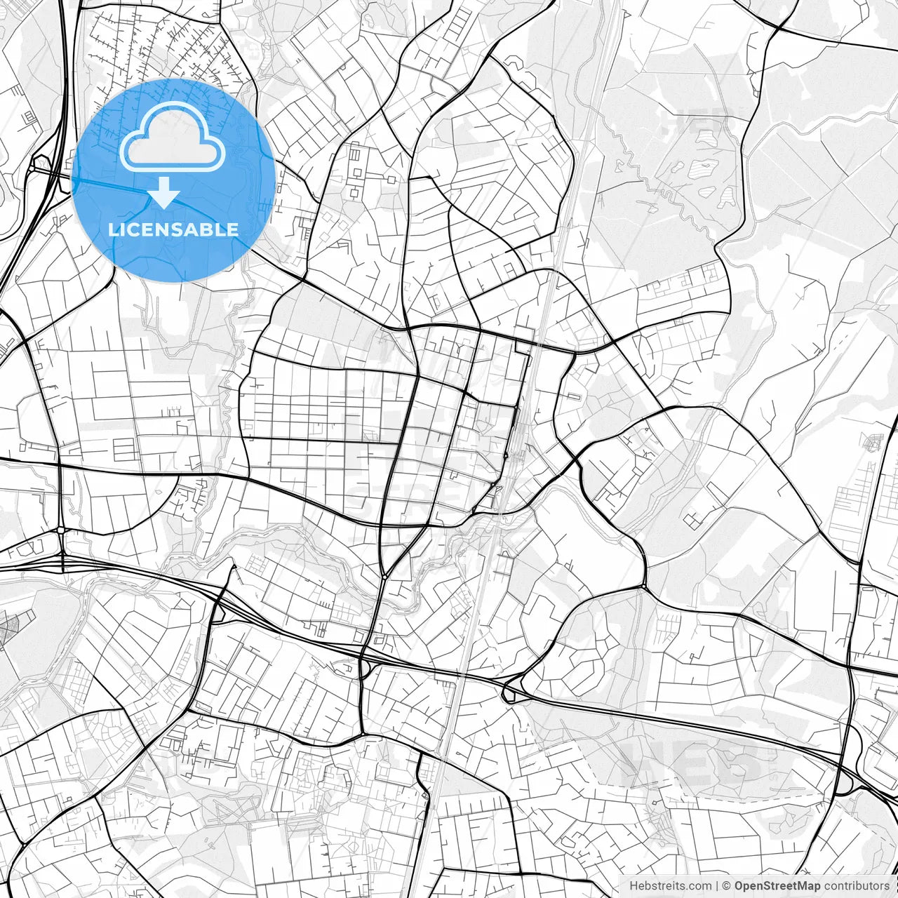 Vector PDF map of Vantaa, Finland