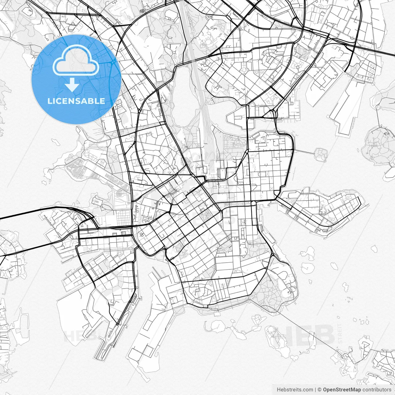Vector PDF map of Porvoo, Finland