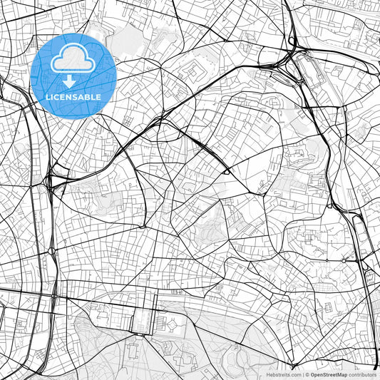 Vector PDF map of Montreuil, France