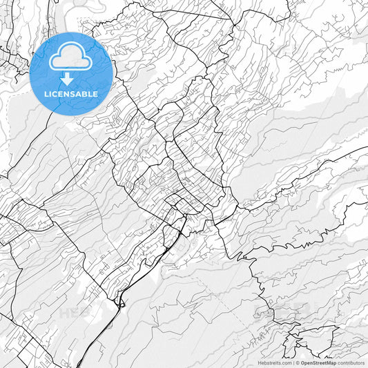 Vector PDF map of Le Tampon, France