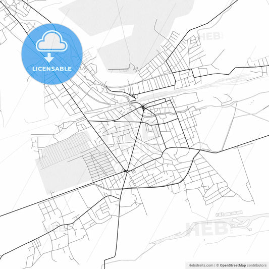 Vector PDF map of Khashuri, Georgia