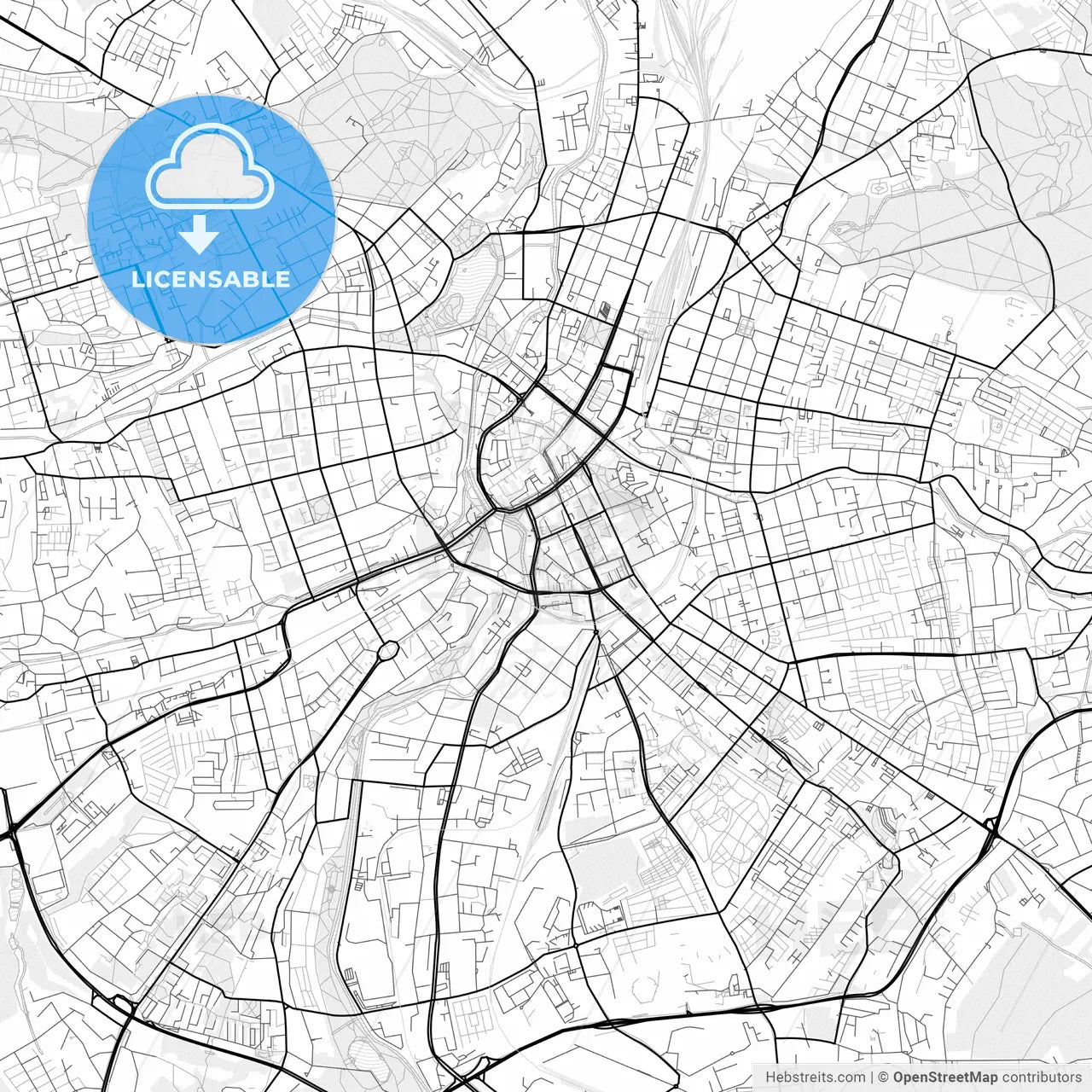 Vector PDF map of Chemnitz, Germany