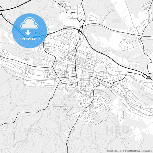 Vector PDF map of Eisenach, Germany