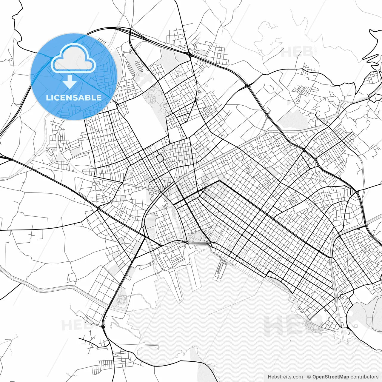 Vector PDF map of Nea Ionia, Greece