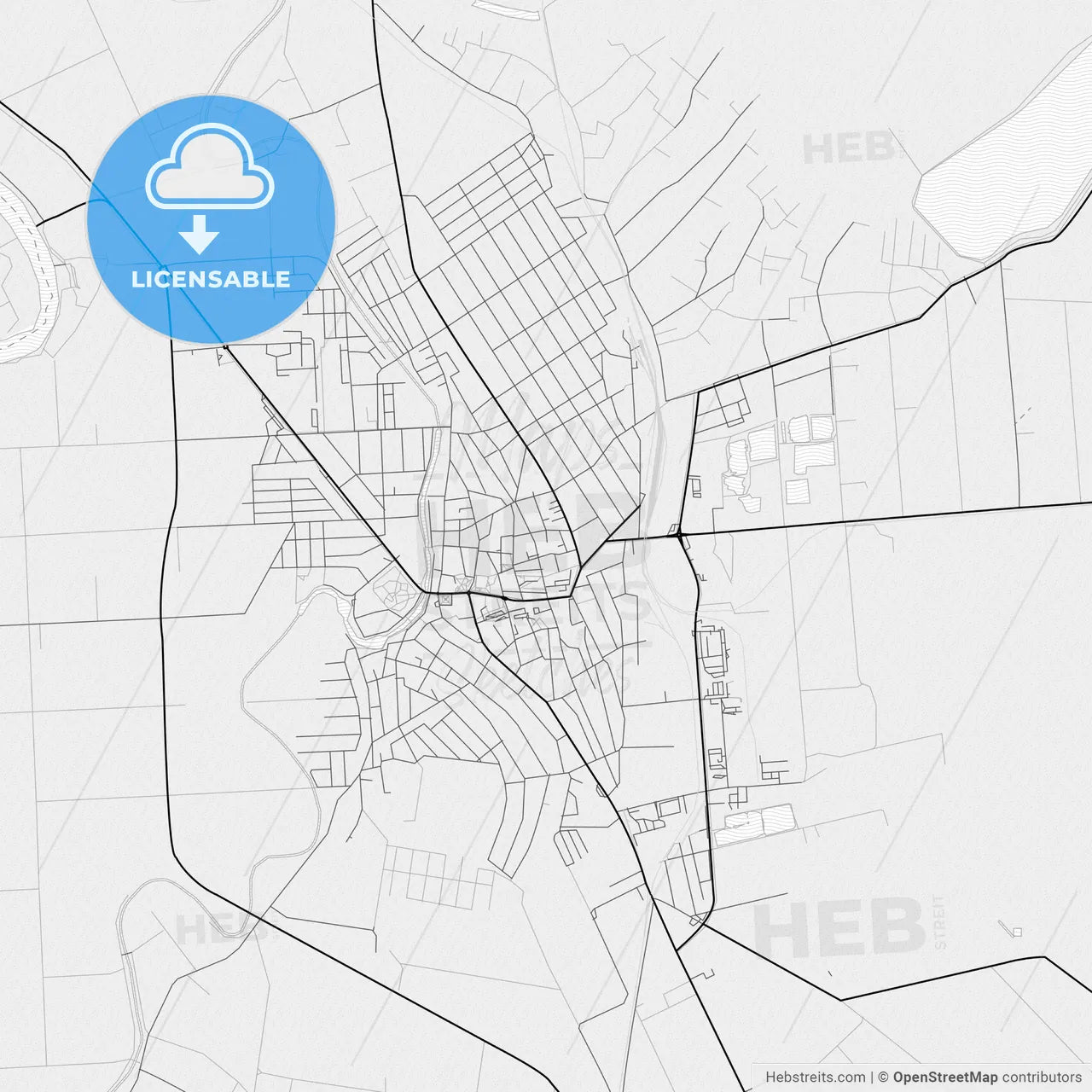 Vector PDF map of Szentes, Hungary