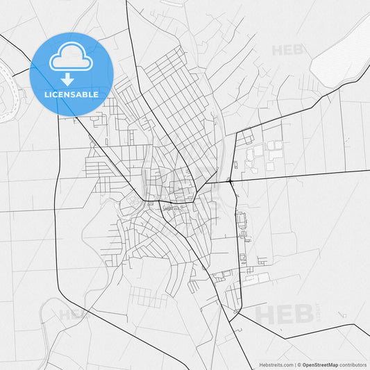 Vector PDF map of Szentes, Hungary