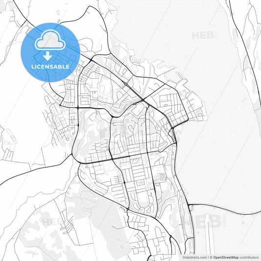 Vector PDF map of Akureyri, Iceland