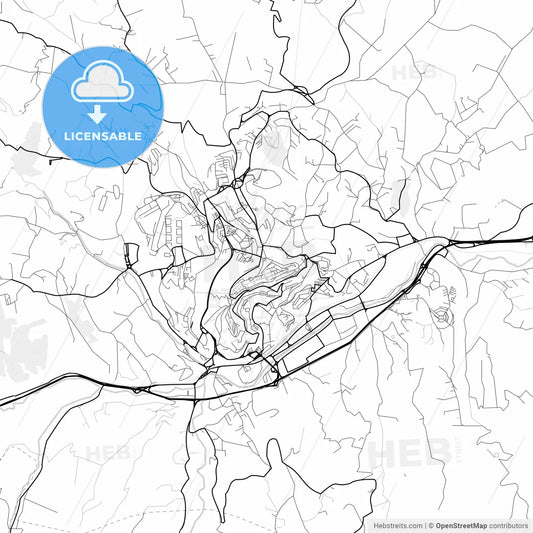 Vector PDF map of Potenza, Italy