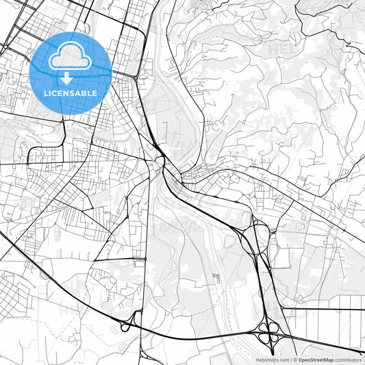 Vector PDF map of Moncalieri, Italy