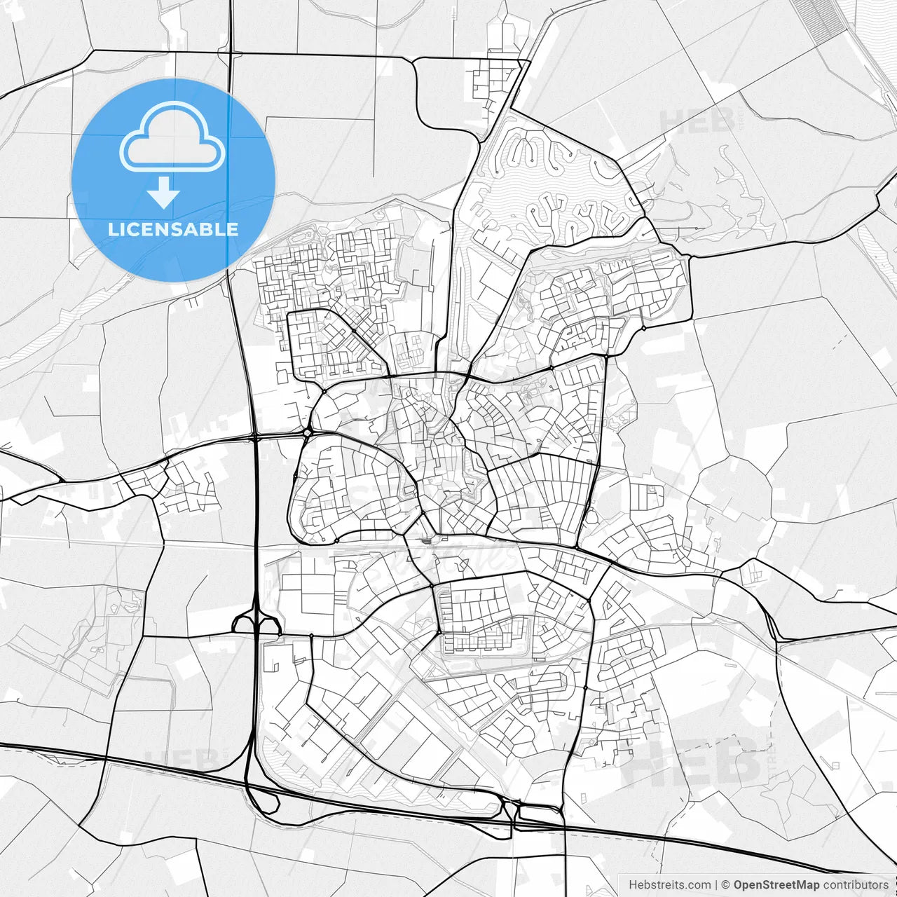 Vector PDF map of Goes, Netherlands