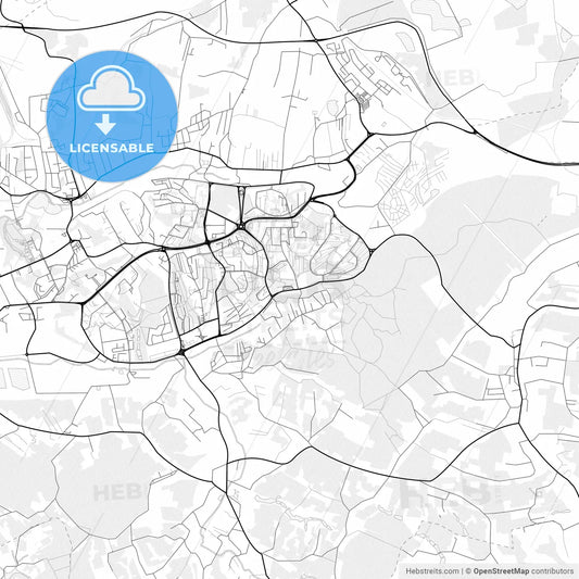 Vector PDF map of Jastrzębie Zdrój, Poland