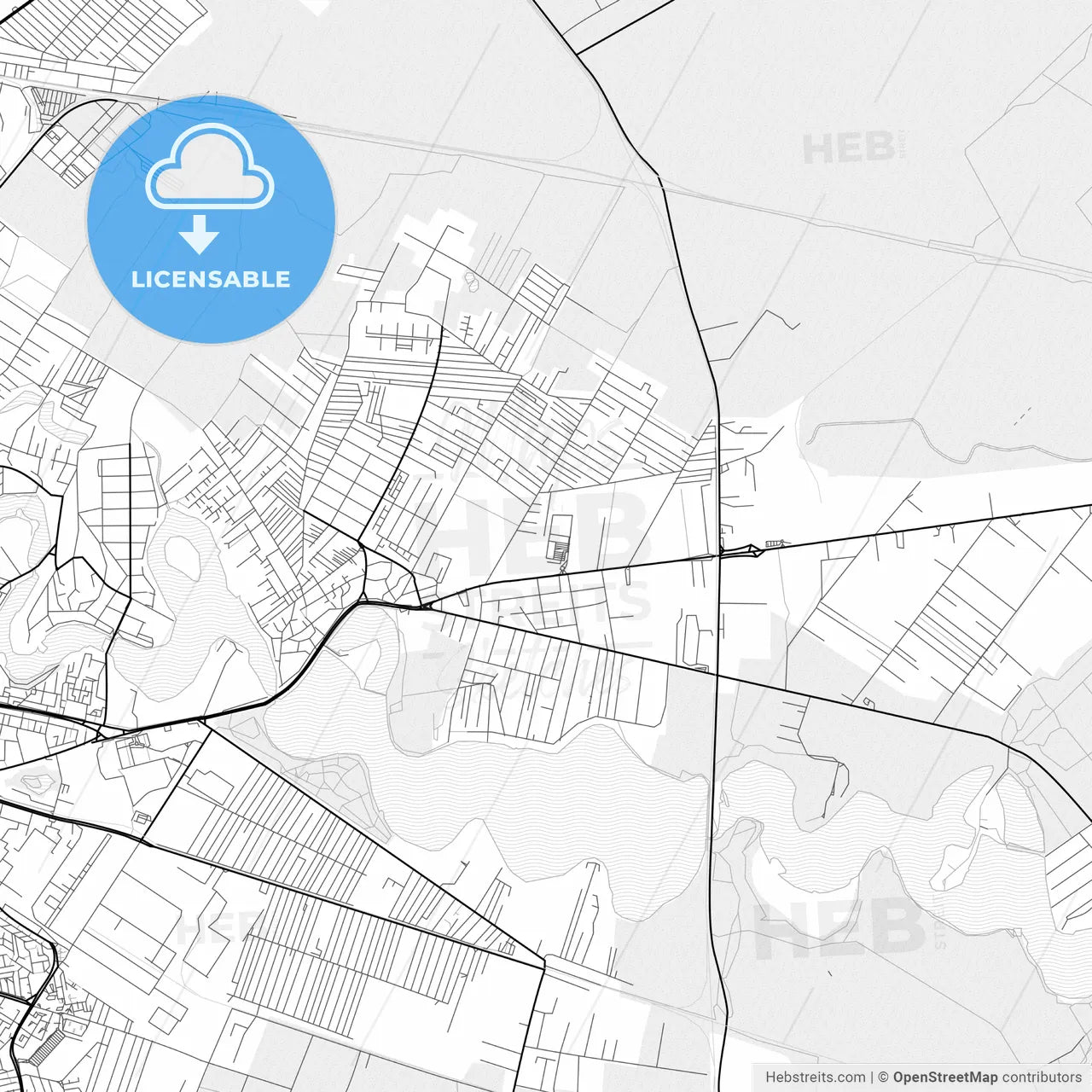 Vector PDF map of Pantelimon, Romania