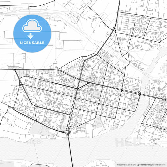 Vector PDF map of Cherepovets, Russia