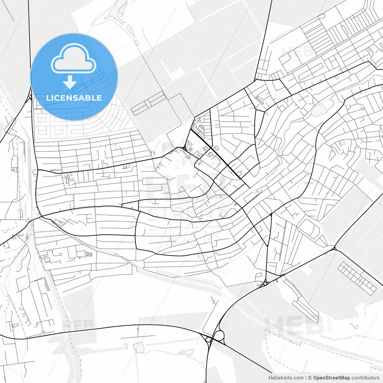 Vector PDF map of Mikhaylovsk, Russia