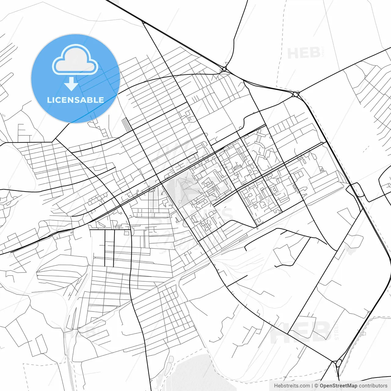Vector PDF map of Chernogorsk, Russia