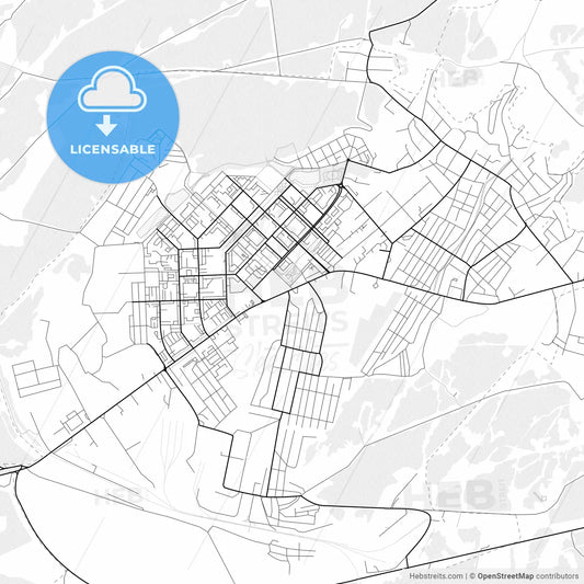 Vector PDF map of Leninogorsk, Russia