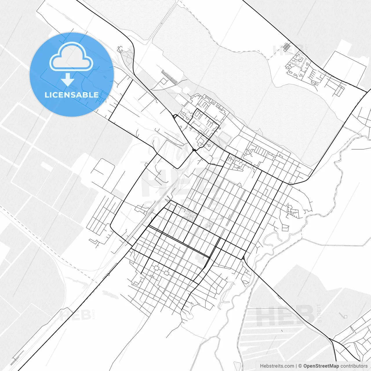Vector PDF map of Budyonnovsk, Russia