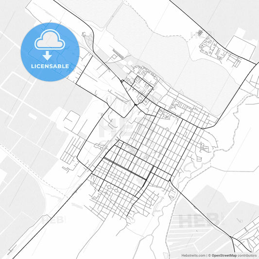 Vector PDF map of Budyonnovsk, Russia