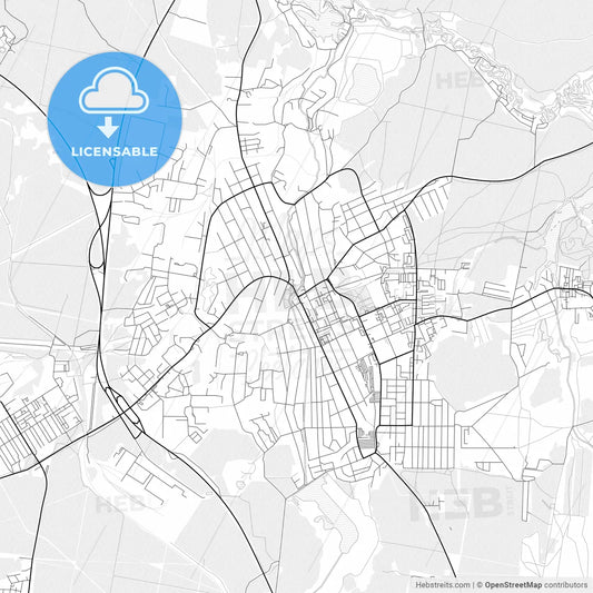 Vector PDF map of Beryozovsky, Russia