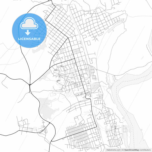 Vector PDF map of Svobodny, Russia