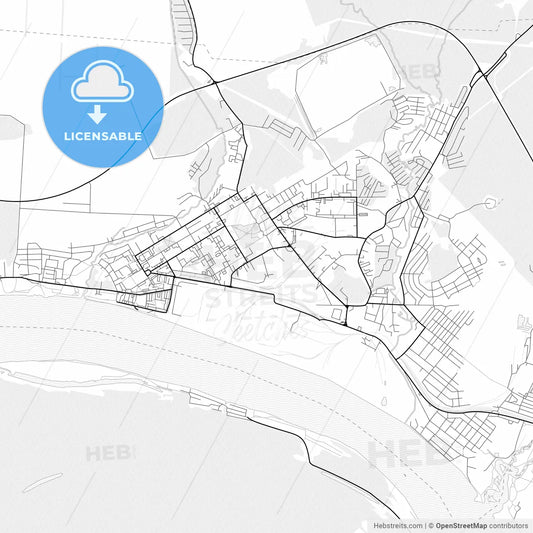 Vector PDF map of Krasnokamsk, Russia