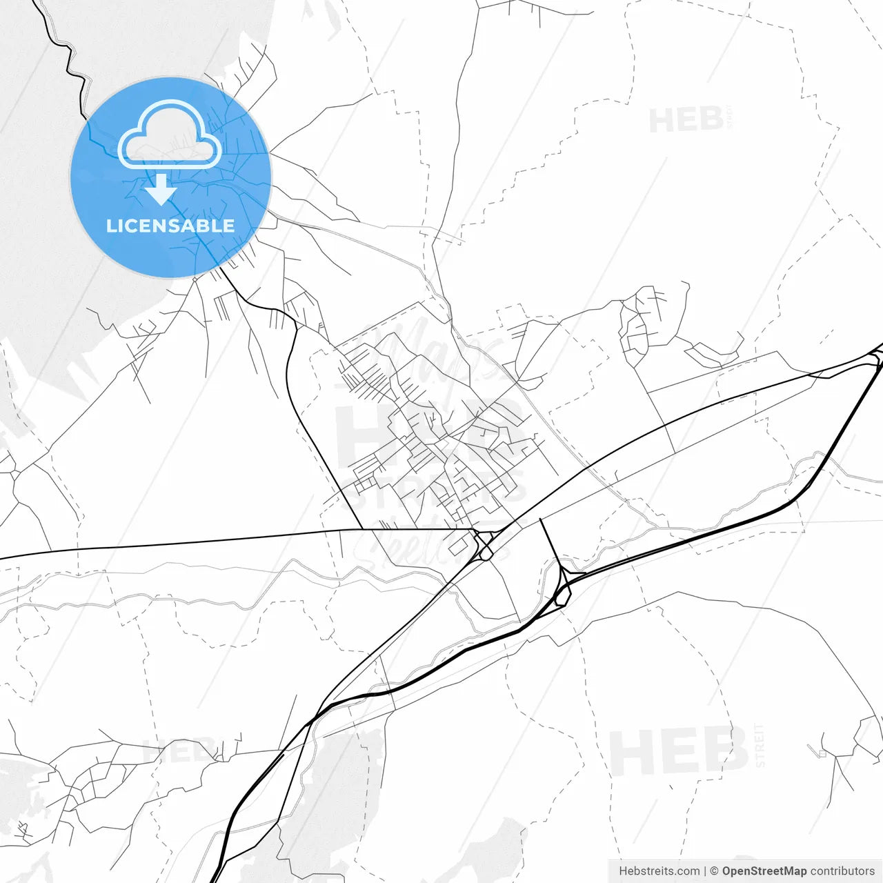 Vector PDF map of Bujanovac, Serbia