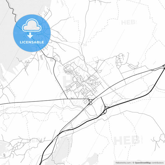 Vector PDF map of Bujanovac, Serbia