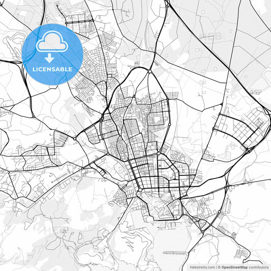 Vector PDF map of Cartagena, Spain