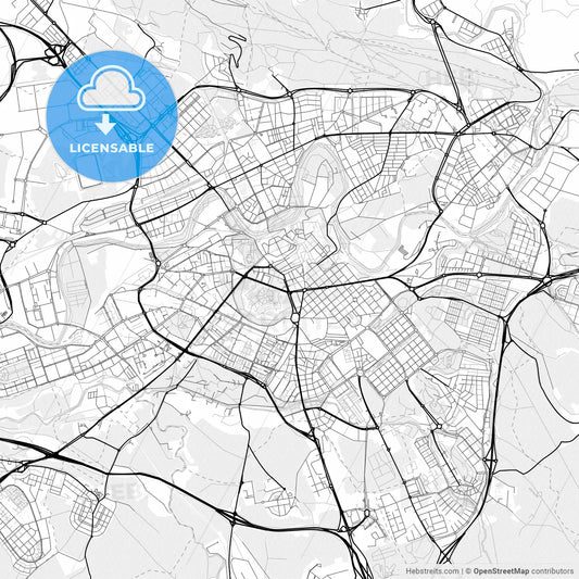 Vector PDF map of Pamplona, Spain