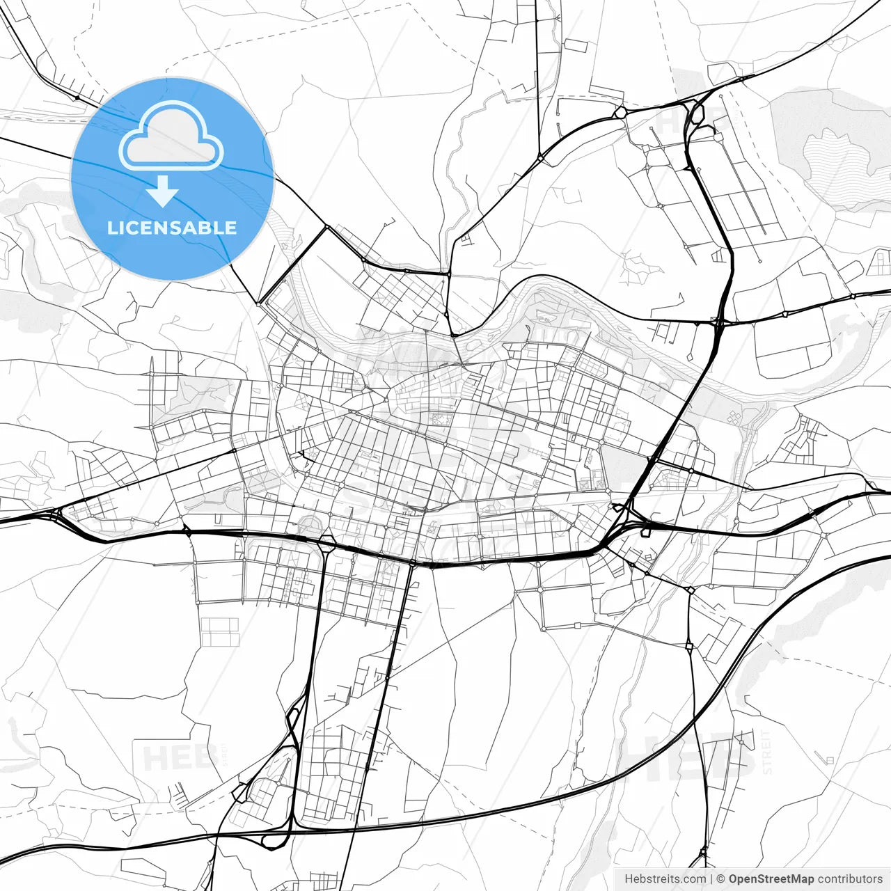 Vector PDF map of Logroño, Spain