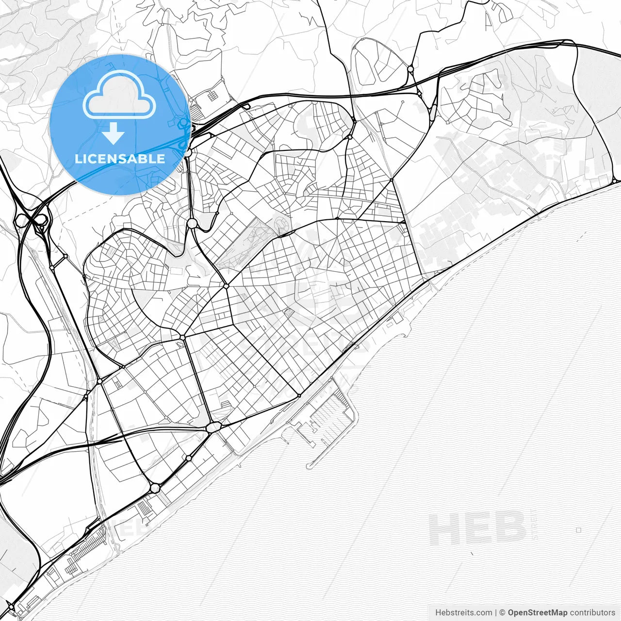 Vector PDF map of Mataró, Spain
