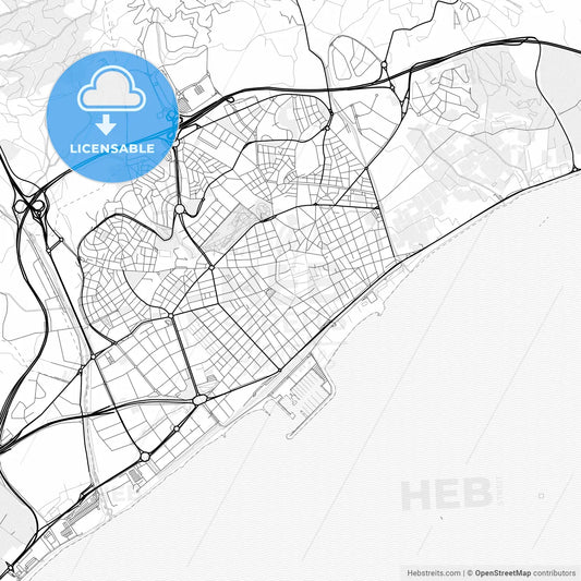 Vector PDF map of Mataró, Spain