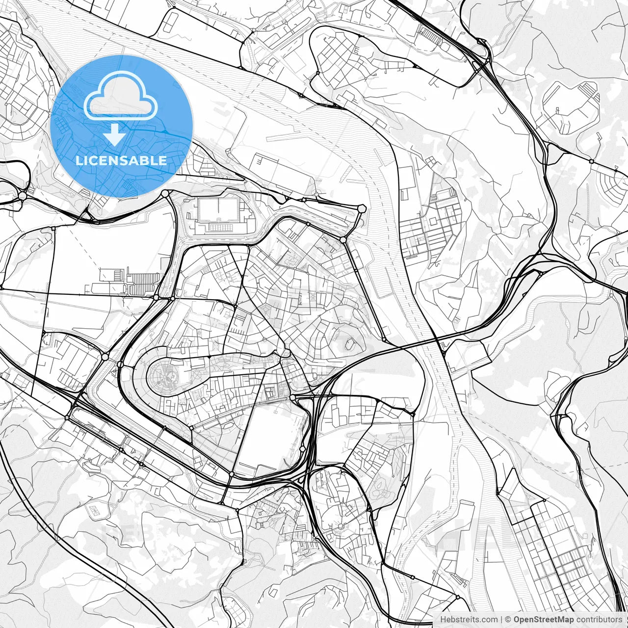 Vector PDF map of Barakaldo, Spain