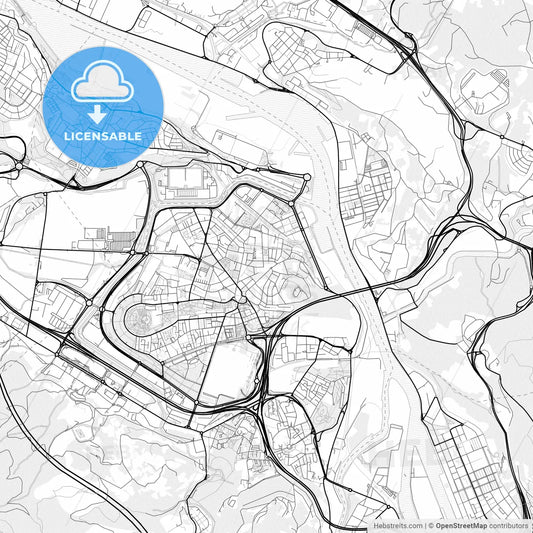 Vector PDF map of Barakaldo, Spain