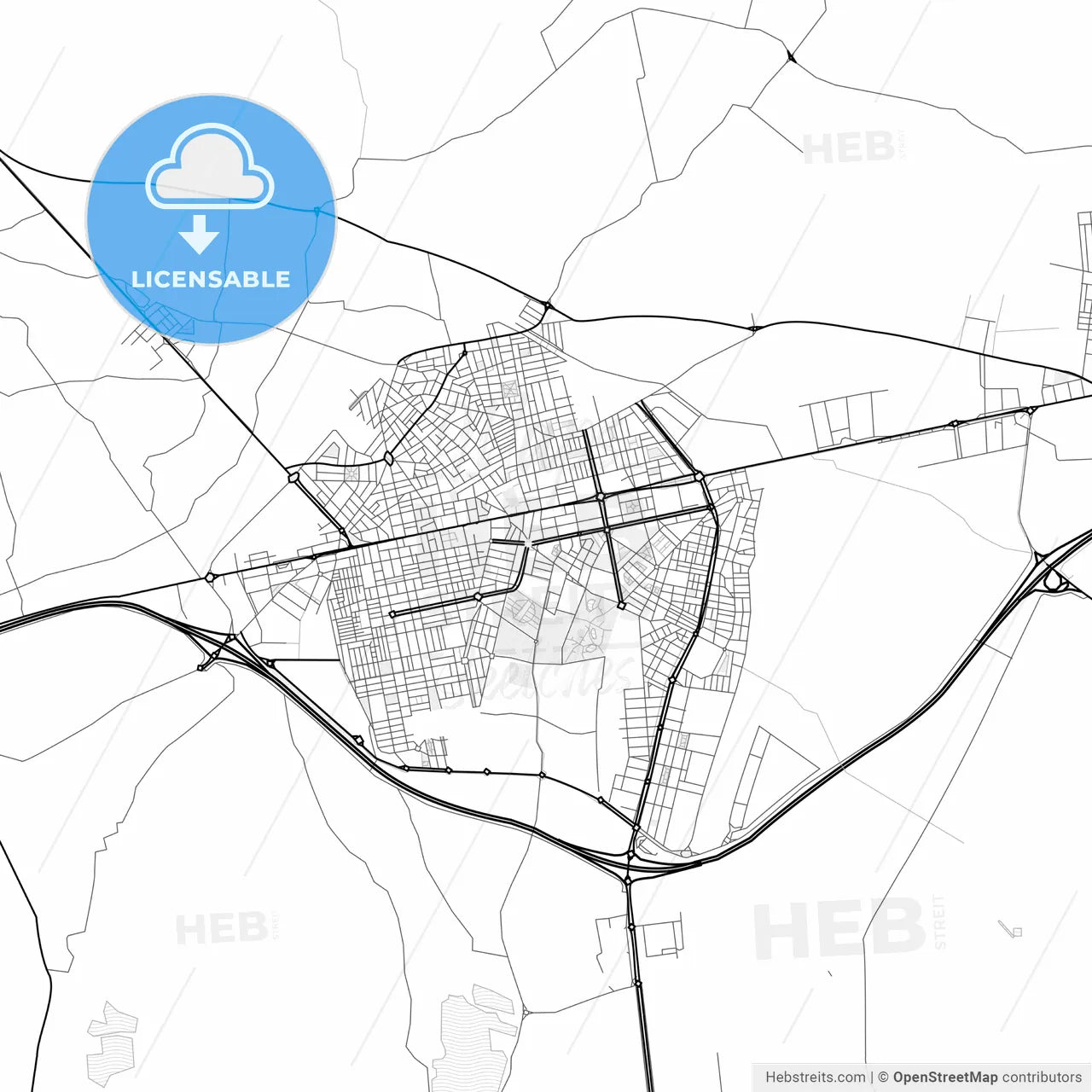 Vector PDF map of El Ejido, Spain