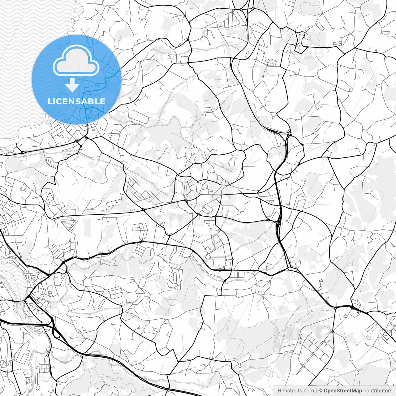 Vector PDF map of Oleiros, Spain